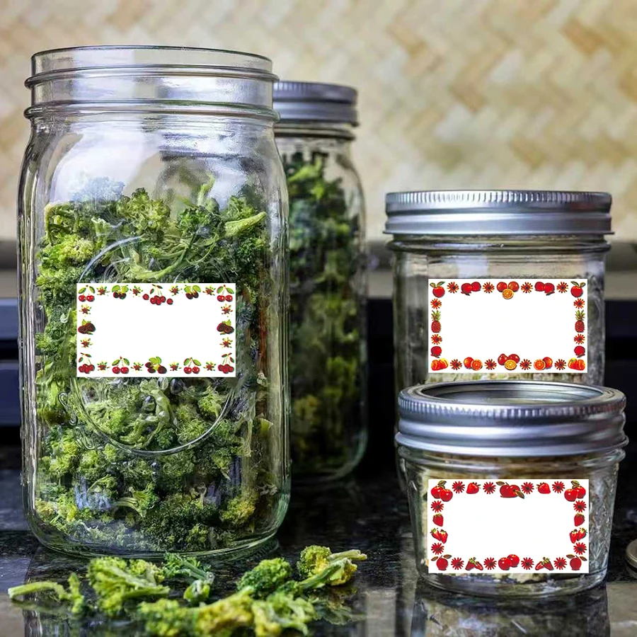 500 قطعة من ملصقات حدود الفاكهة - ملصقات حصاد الخريف للبرطمانات والزجاجات والمربى والعسل وتخزين المطبخ والحرف اليدوية #5