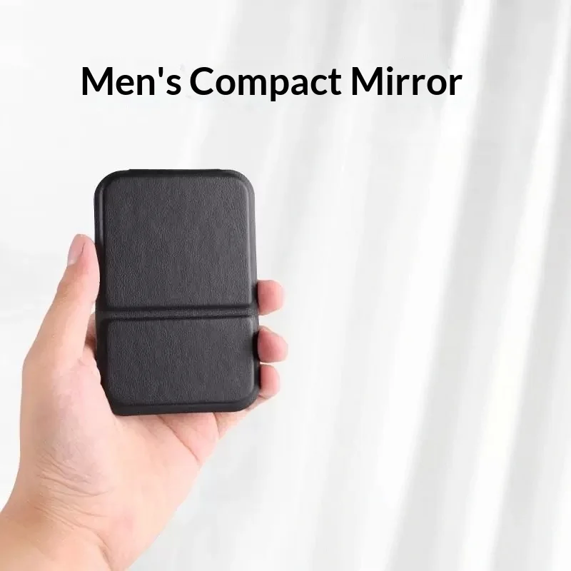 Desktop Foldable Makeup Mirror PU Leather Portable Pocket Cosmetic Mirror Compact Handheld Travel Makeup Mirror For Men Women
