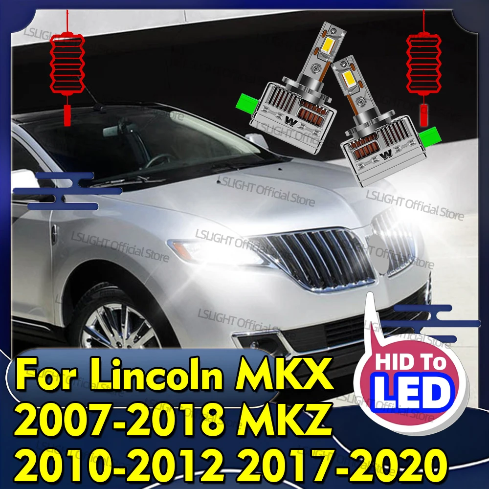 2x LED D3S D3R Headlights 30000LM Super Bright Car Head Lamp Bulbs For Lincoln MKX 2007-2018 For Lincoln MKZ 2010-2012 2017-2020