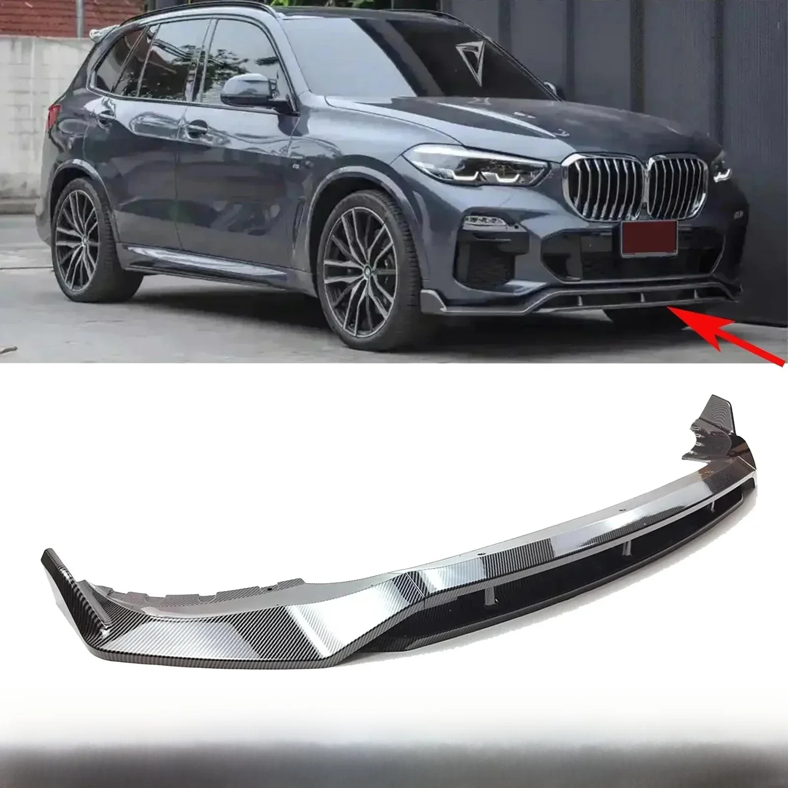 Voor BMW X5 G05 M Sport 2019-2022 Auto Voorbumper Splitter Spoiler Lip Guard Protector Body Kit 4 stuks Auto Exterieur Accessoires - afbeelding 2