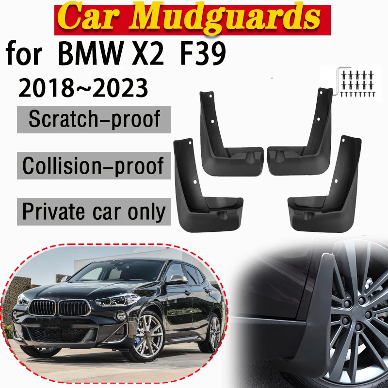

4 PCS Car Mud Flaps For BMW X2 Accessories F39 2018-2023 Auto Anti-splash Front Wheel Mudguards Splash Guards Car Accessories