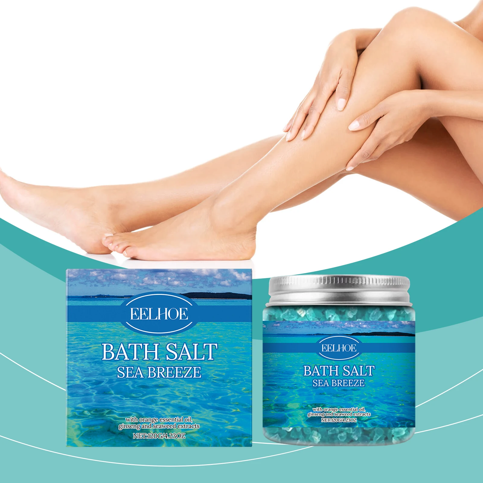 Eelhoe 120g Body Bath Sea Salt Smooth Skin Exfoliating Moisturize Shower Tender Skin Care Gentle Clean Refreshing Bath Sea Salt