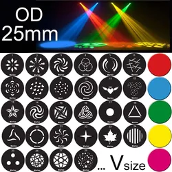 25mm Metal Pattern Disk Plate Gobo for Color Light Projector Move Head Spot Beam Led Rotate DJ Disco Club Party Stage Light Show