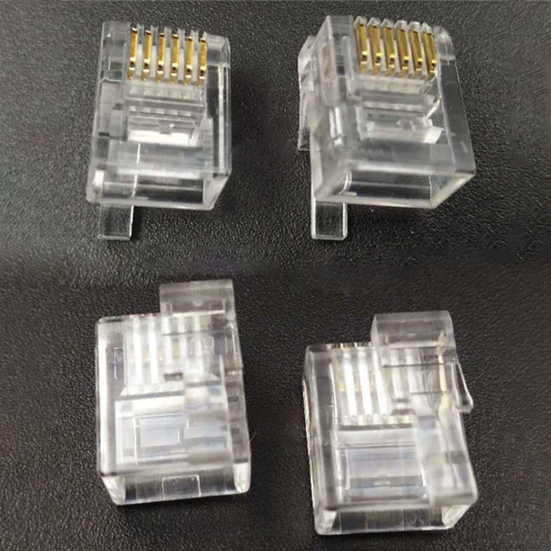 Pièces MOC techniques RJ12 6-Core Clear Crystal Head 6P6C boucle droite Position EV3 ligne de données câble de connexion en cristal 10-100 pièces