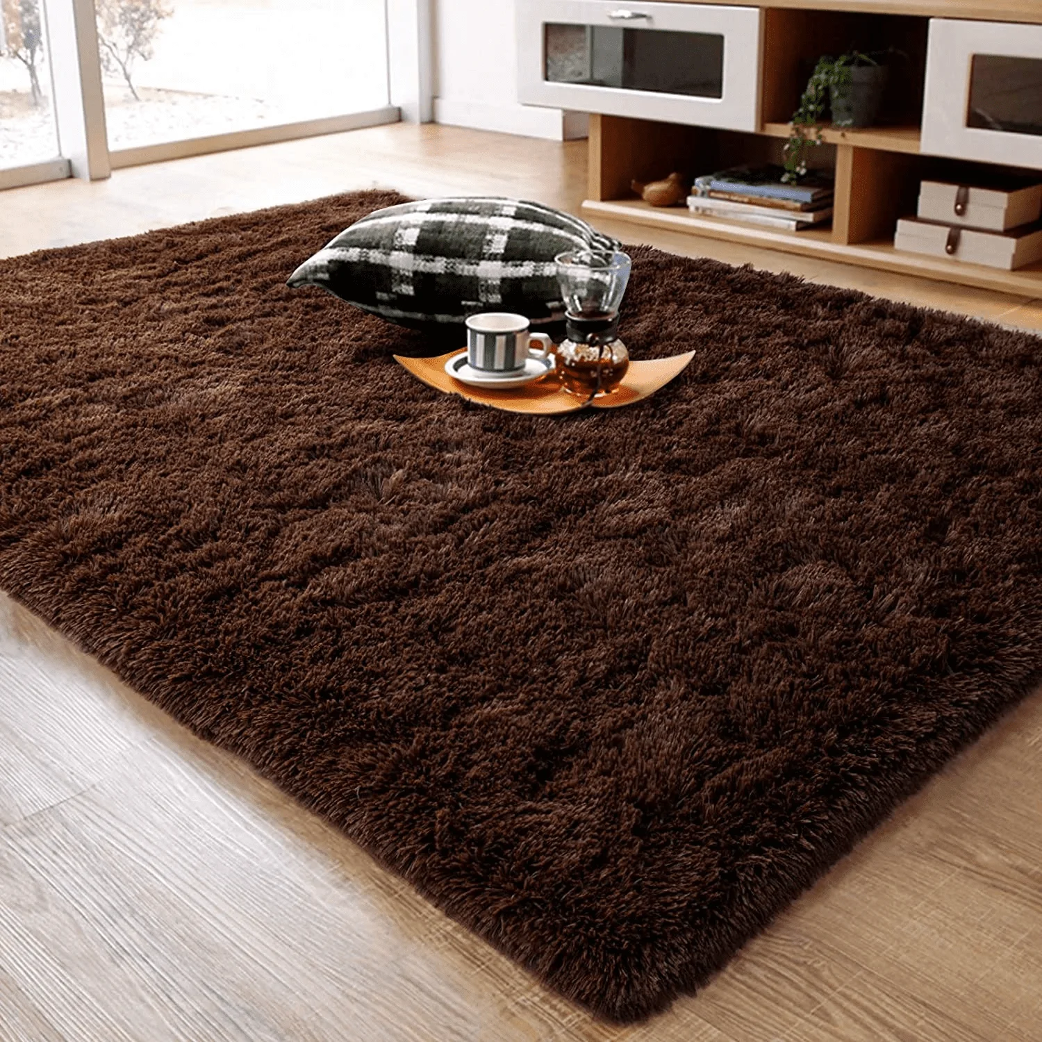 Plush Carpet 2,00 X Brown Soft 1,50