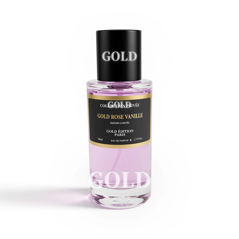 Collection Privée Gold Edition Paris Gold Rose Vanille - Eau de Parfum Unisexe orientale gourmande florale de longue durée - Made in France (50ml)