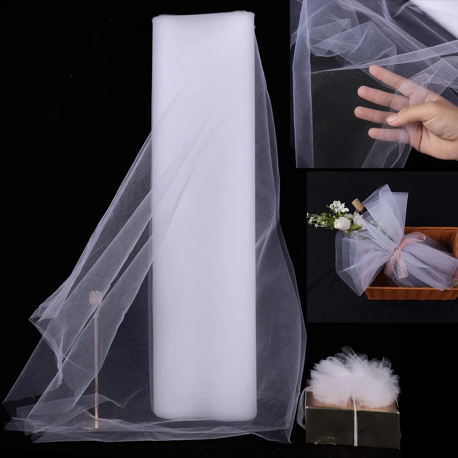 1.6m x 18m Tulle Rolls Bolt for Wedding Birthday Party Decoration Tutu Table Skirt Tulle Fabric Spool Wrapping Ribbon DIY Crafts — 2