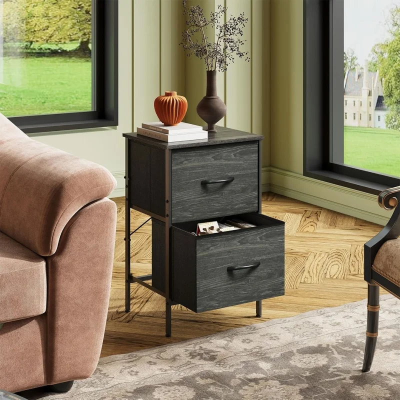 GALAXHERO ナイトスタンドセット 2 ドレッサーナイトスタンド 2 布引き出し寝室の家具大学寮のクローゼット収納