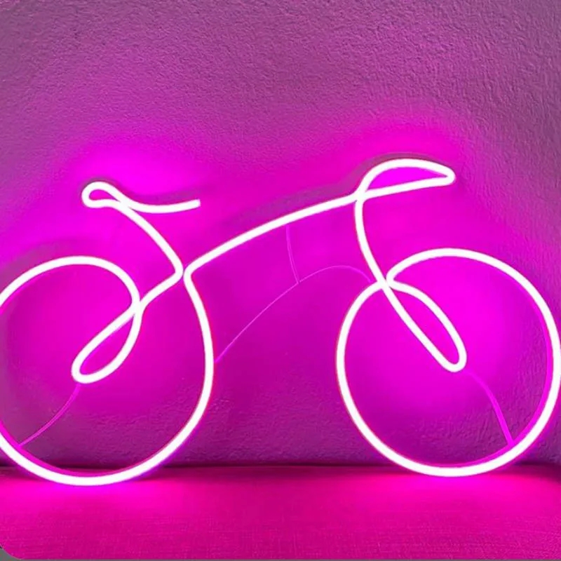 Imagem -04 - Led Personalizado Bicicleta Bicicleta Parede Arte Decoração da Bicicleta Sinal de Néon para Enforcamentos Decoração do Quarto Presente Personalizado Luz Sinais