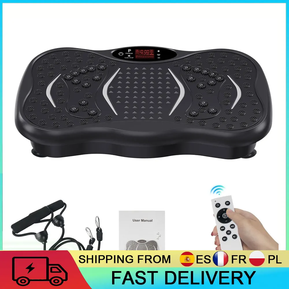 Plateforme vibrante d'exercice 150W, prise EU, 99 vitesses, capacité de charge élevée 150KG, moteur ultra silencieux avec télécommande pour équipement de fitness à domicile