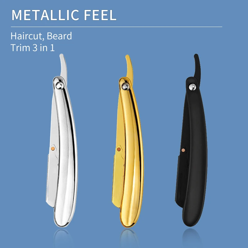 سعيد الحلاقة الحلاقة الرجال الحلاقة الحلاقة الفولاذ المقاوم للصدأ الحلاق الحلاقة اللحية إزالة الشعر أدوات للطي الحلاقة حامل بالجملة