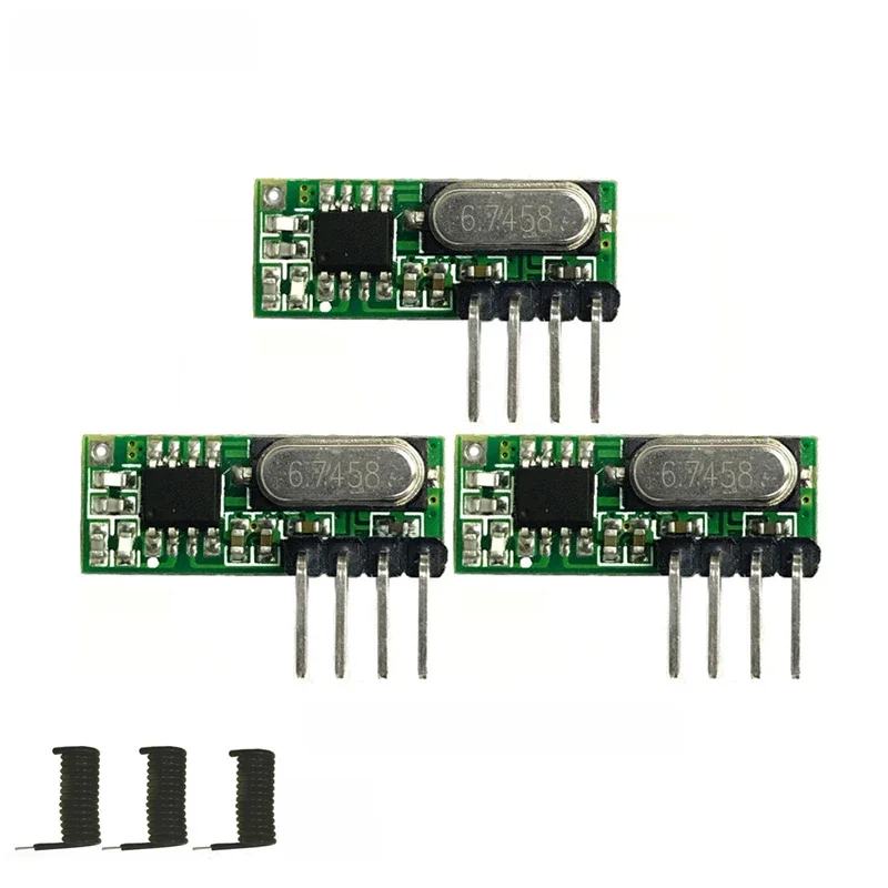 QIACHIP 3 pcs 433 mhz RF odbiornik superheterodynowy UHF ASK 433 Mhz moduł zdalnego sterowania zestaw mały rozmiar małej mocy dla Arduino Uno — zdjęcie produktu 6
