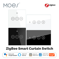 MOES Tuya ZigBee Curtain Switch RF Smart Touch Roller Blinds Shutter Smart App Wireless Control Works with Alexa Google Home