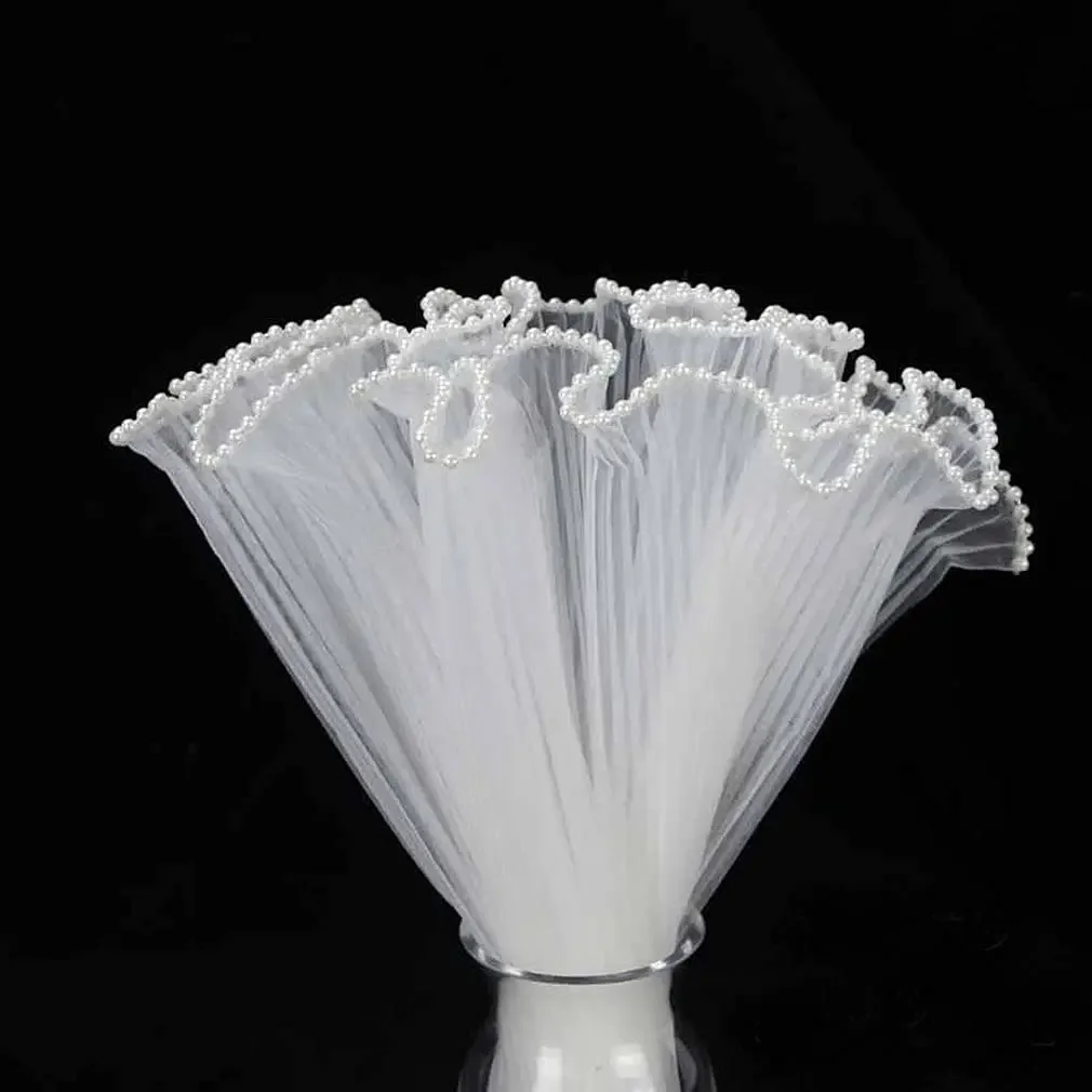 Papier d'emballage de bouquet à bords de perles, papier d'emballage de fleurs en maille, papier en maille d'emballage de bouquet, maille ondulée froissée, Saint-Valentin