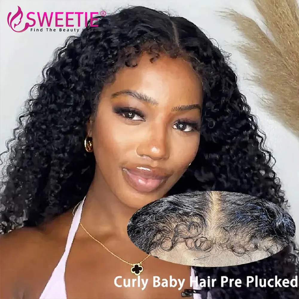 

Kinky Curly Wig 13x6 Lace Frontal Human Hair Wigs 13X4 Deep Curly Lace Front Wig 4C Edges Baby Hair Jerry Curly Human Hair Wigs