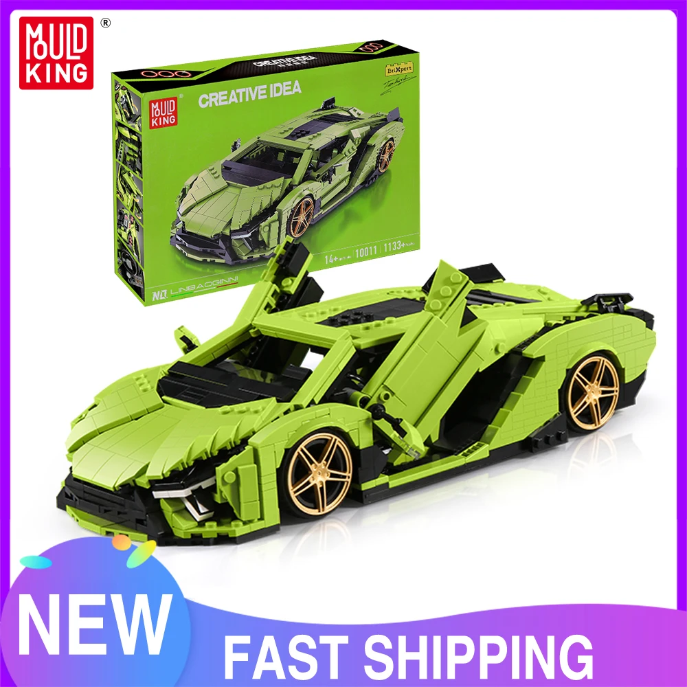 Mould King 10011, technischer Auto-Baustein, Sian Sport, Rennwagen, Modell, Montage, Auto, Ziegel, Spielzeug, Kinder, Weihnachtsgeschenk