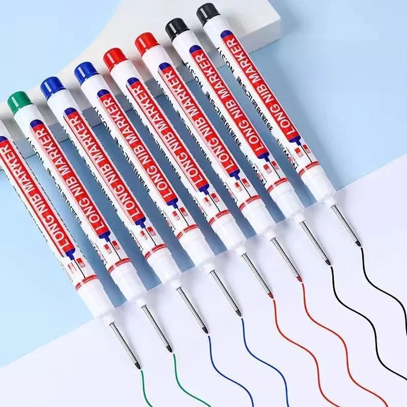 5 sztuk/zestaw 20mm głęboki otwór długa stalówka markery do metalu perforowanie pióro wodoodporna łazienka dekoracja do obróbki drewna uniwersalne — zdjęcie 2