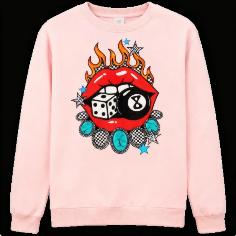 تي شيرت برسومات غربية عتيقة، ملابس غربية بغطاء للرأس للشفاه المشتعلة، ملابس غربية للسيدات، تي شيرت جرافيك ملابس غربية #2