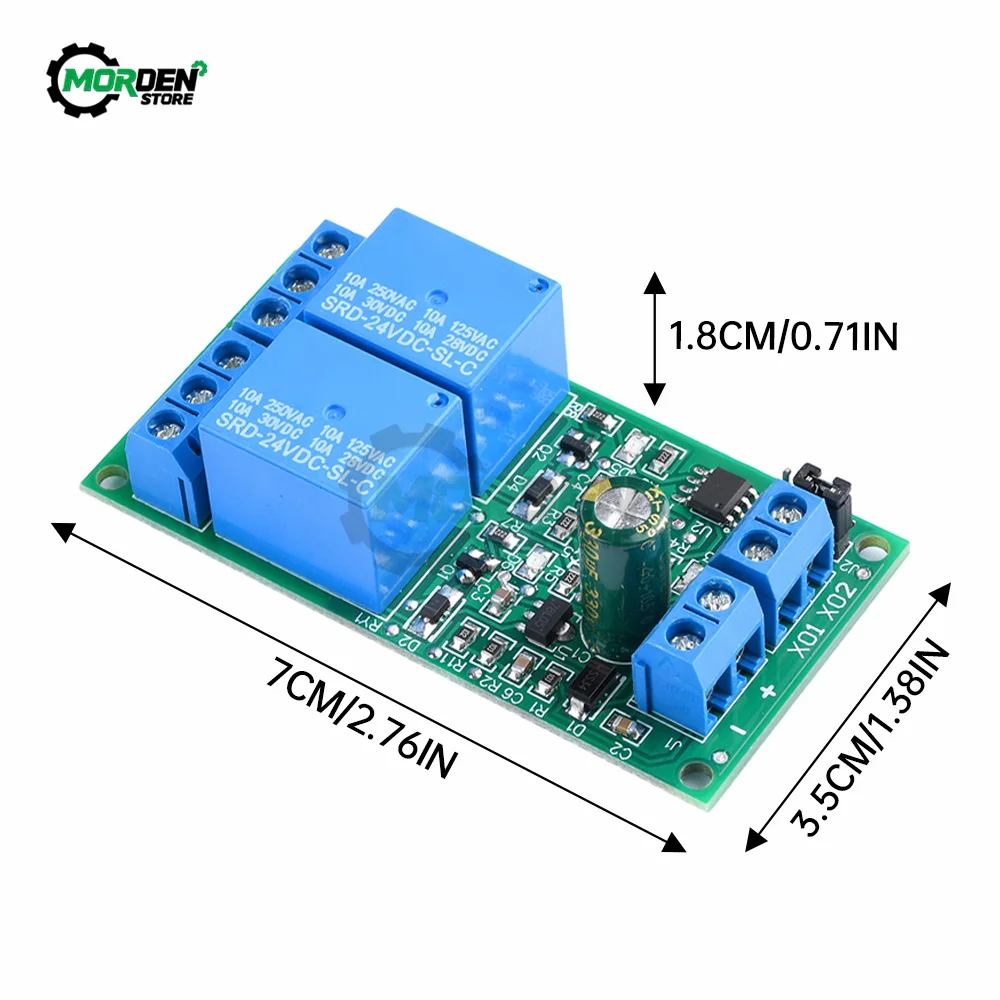 DC5V12V24V 10A Relay Module Self-locking Dual Relays Switch Board Power Supply Accessories