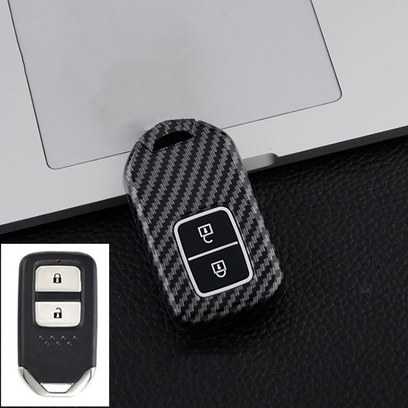 Carbon ABS Car Key Case Cover for Honda Accord Civic CR-V Fit HR-V Pilot EX Odyssey Crosstour Ridgeline Clarity Insight LX