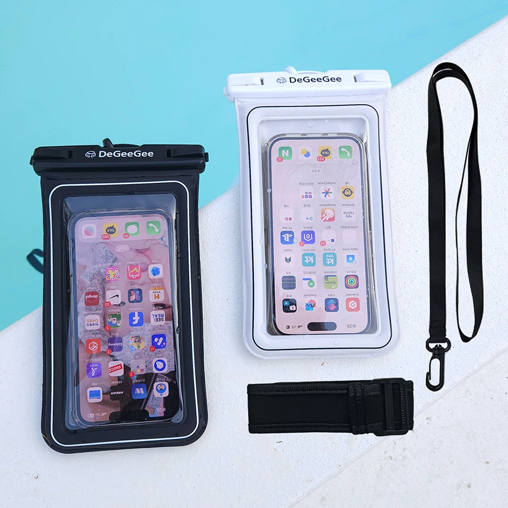 1 + 1 IPX8 4-lock One-touch arm band mobile phone waterproof pack case swimming bag water park water pool Sea