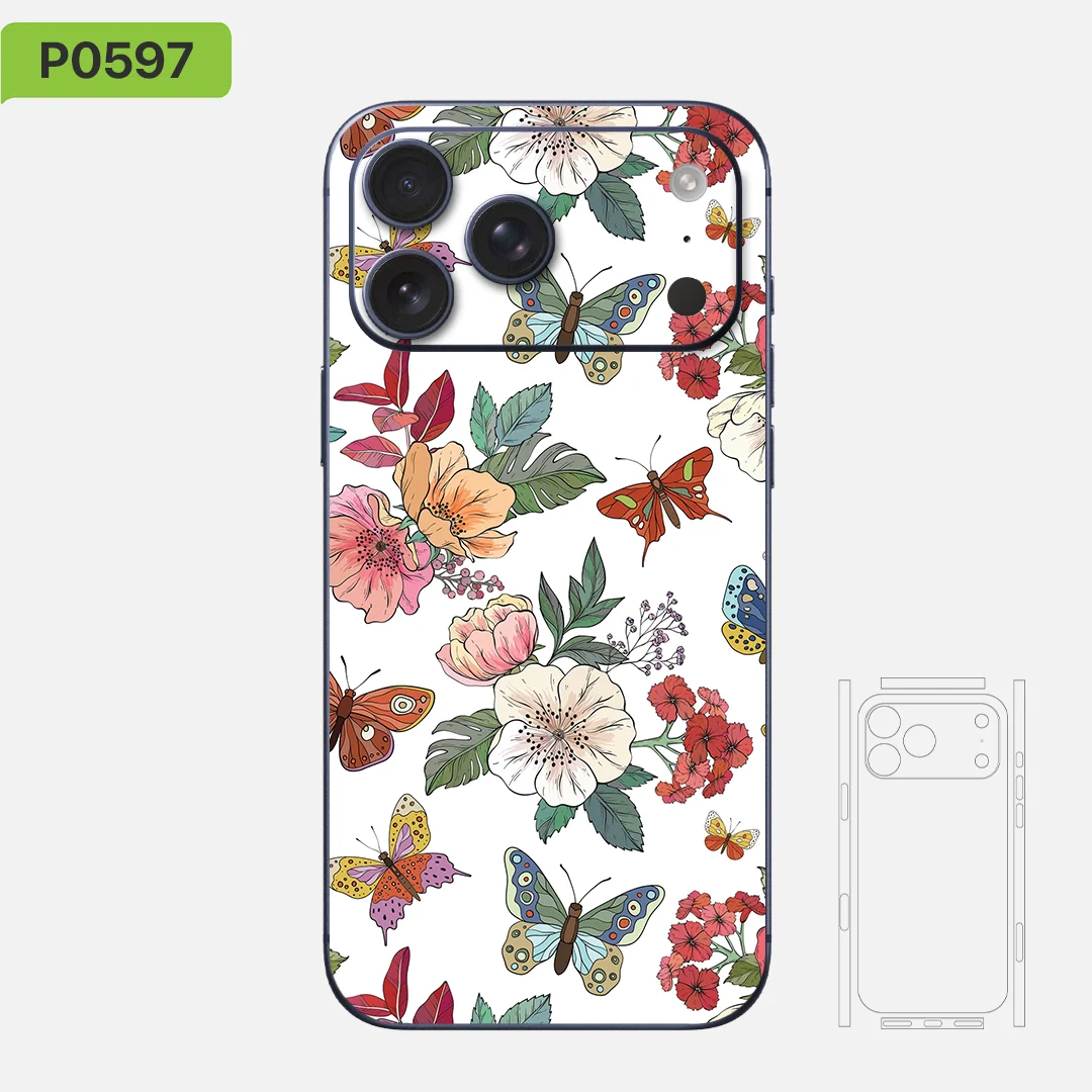 

Skin wrap vinyl, for iPhone 17/16/15/14/13, Flowers Collection, Sticker vinyl, IP051