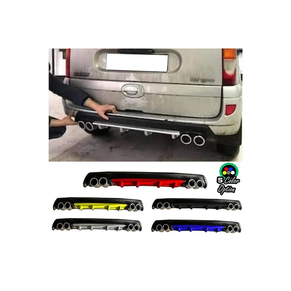 For Renault Kangoo 2009-2013 Car Rear Bumper Diffuser Black ABS Plastic Car Styling Spoiler Deflector Body Kit Splitter Lip