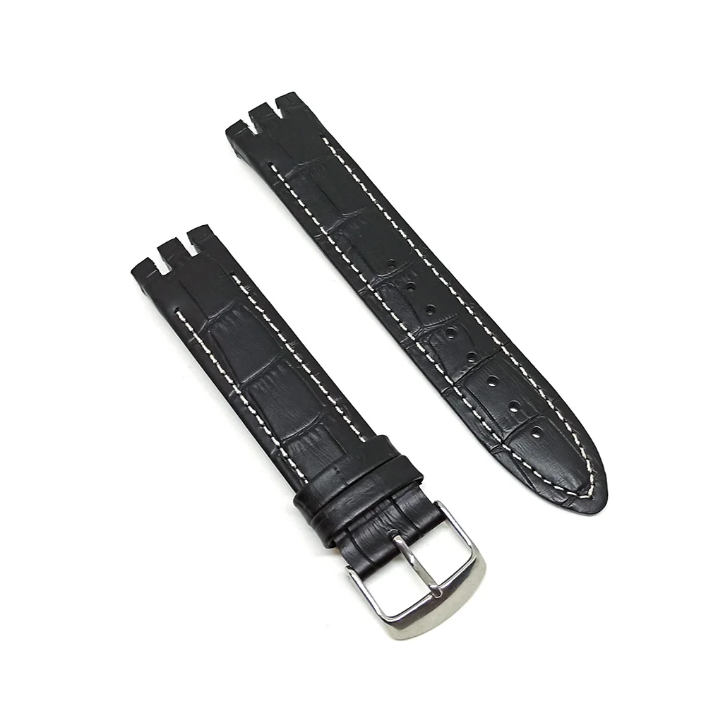 Swatch Irony New Big YTS400 , YTS401 , YTS402 , YTS403 , YTS409 , YTS713 , YTB400 20mm Black Genuine Leather Watch Band Strap