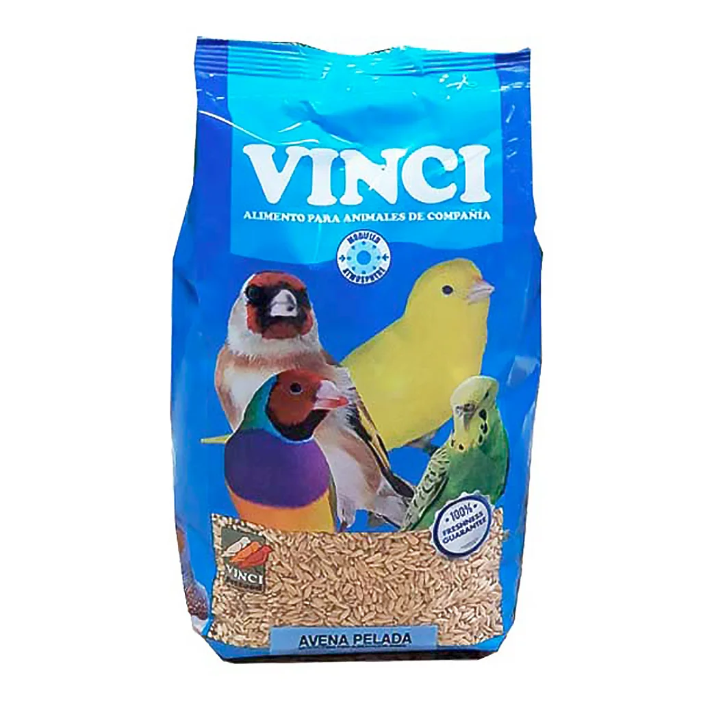 Vinci, Avena Pelada 5kg, Semillas para Canarios, Jilgueros y otros especies de pájaros