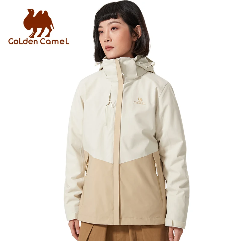 GOLDEN CAMEL Hiking Jackets Outdoor 3 In 1 Women's Winbreaker Waterproof Fashion Fleece Jacket for Men Climbing Winter Coats