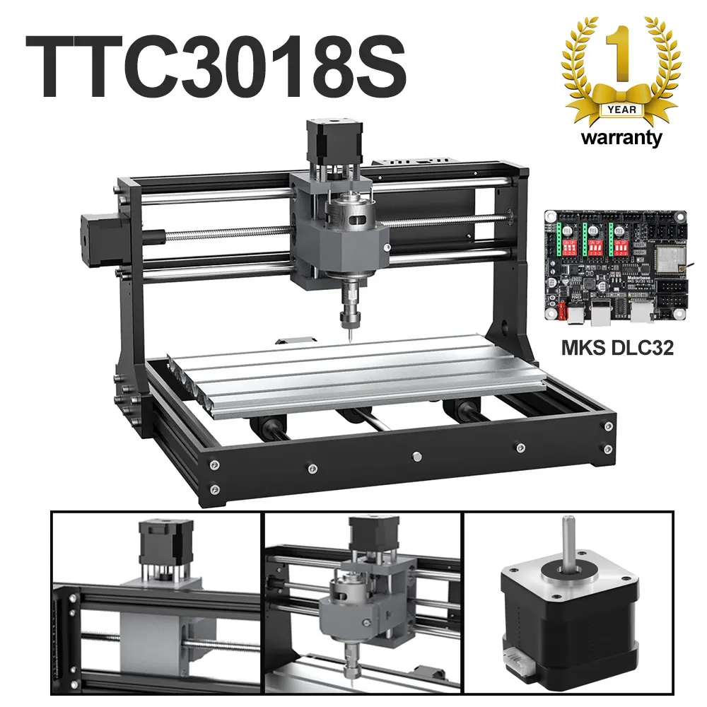 

TTC3018S 3018 PRO CNC Laser Engraver Wood CNC Router Machine GRBL ER11 Milling Cuter DIY Engraving Machine for CNC Part 3018 Pro