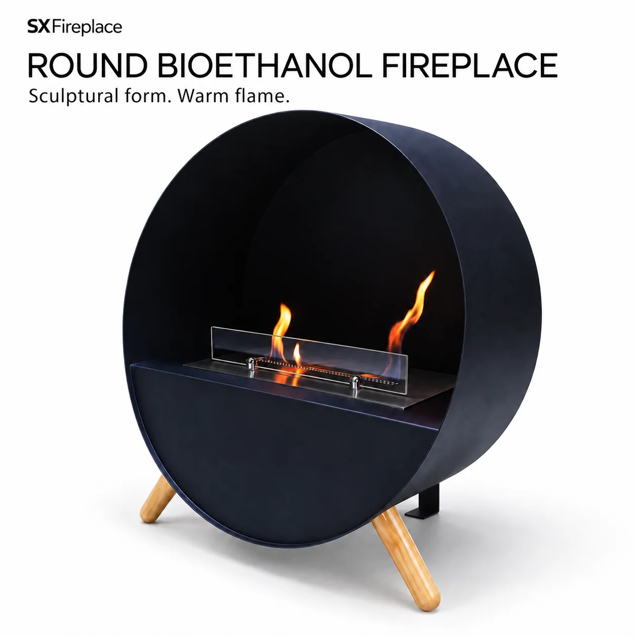 RX Manual Round Bioethanol Fireplace Burner Insert – Stainless Steel | SXFireplace