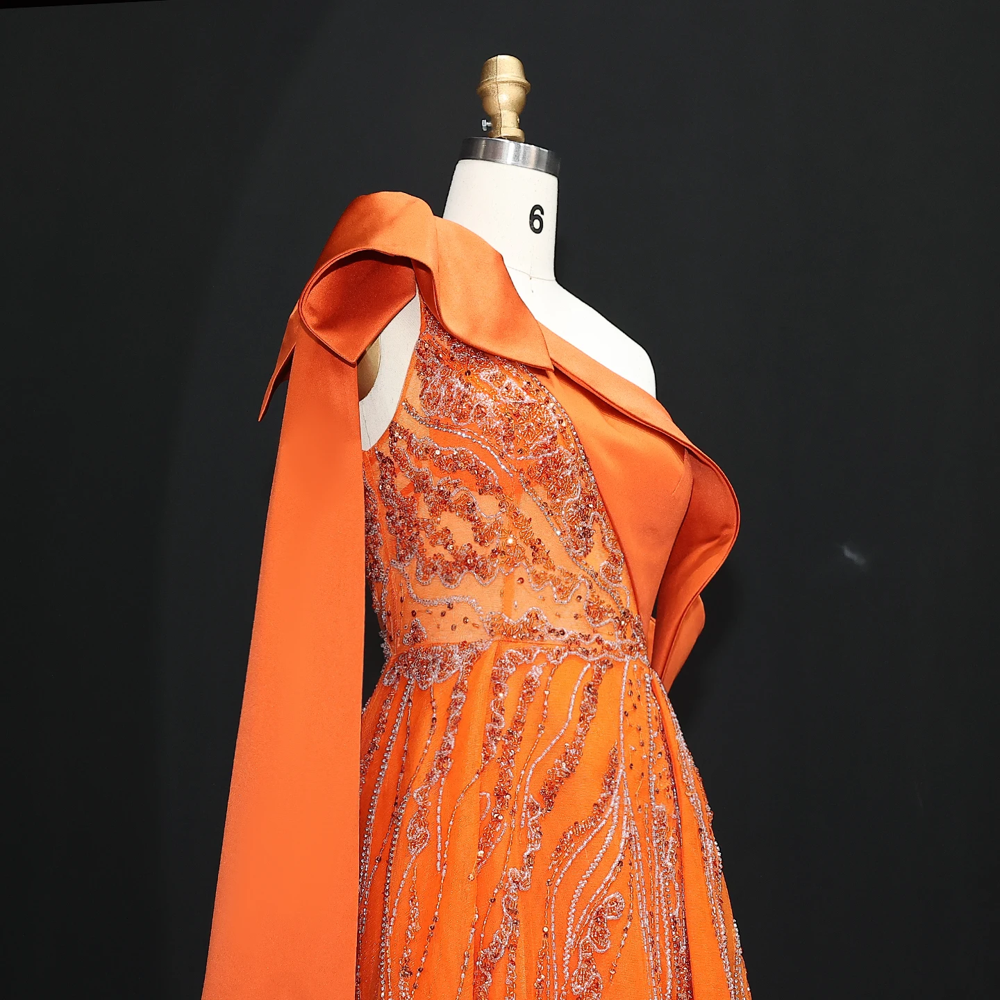 Sharon Said-Robe de Soirée Arabe Vert Olive Personnalisée, Cape à Manches, Fente Latérale, pour ixde Mariage, SS323