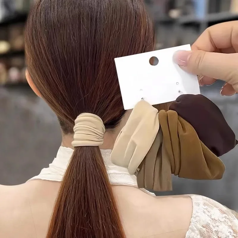 Lot de 4 chouchous solides très extensibles et larges pour femmes, attaches pour queue de cheval, élastiques à cheveux, accessoires capillaires