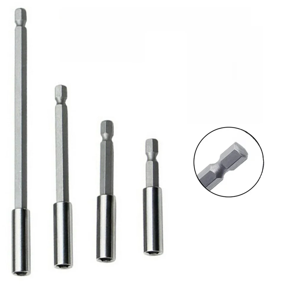 Adaptateur de douille, tige d'extension d'embout de vis à changement rapide, tige de 1/4 pouces, support de pointe de tournevis pour accessoires de clé électrique 4 pièces