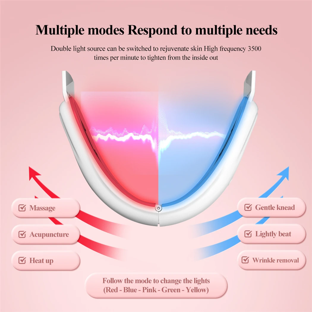 CkeyiN EMS cintura di sollevamento del viso LED Photon Therapy Face Slimming Vibration Massager riduce il doppio mento antirughe rassodante della pelle