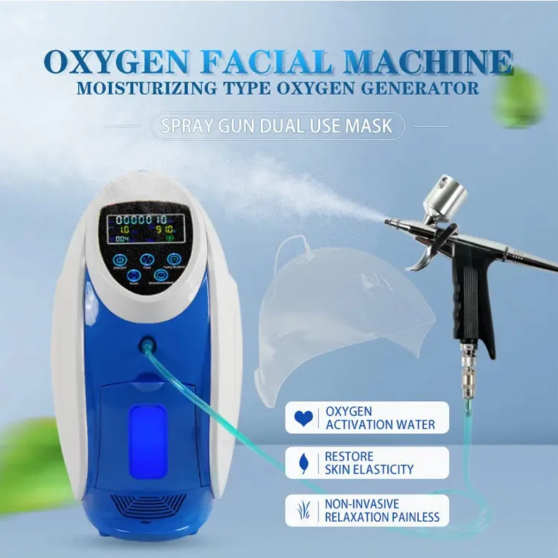 

2 In 1 Korea O2toDerm Oxygen Therapy High-concentrated Oxygen Spray Facial Dome Mask Skin Soothing Whitening Anti-aging Machine