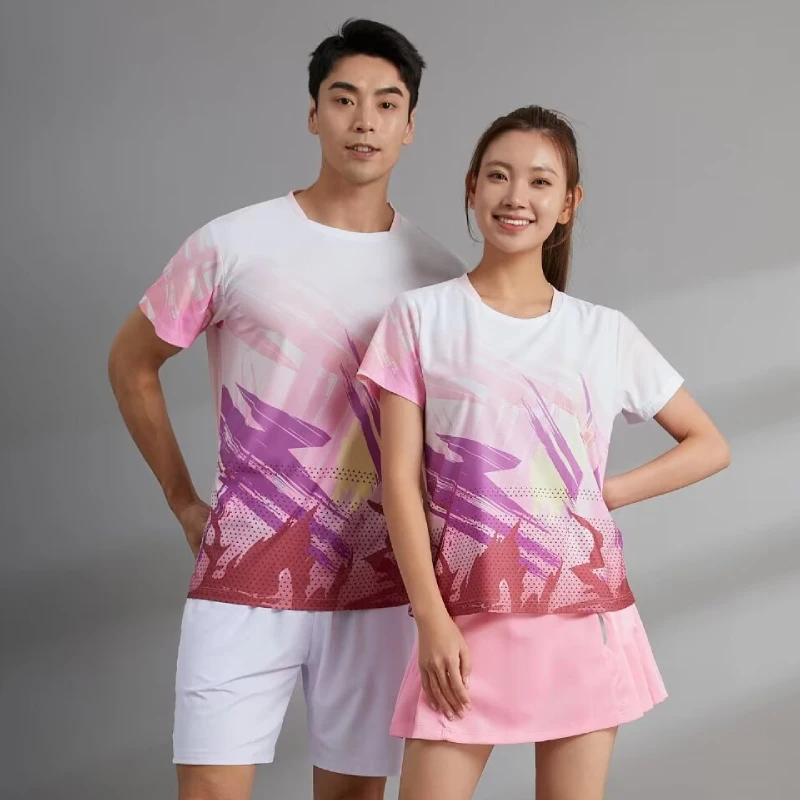 Table Tennis Jersey Men Women Short Sleeve Sport Tshirt 3D Print Badminton Clothes Couple Ping Pong Shirt 2024 Summer Designs