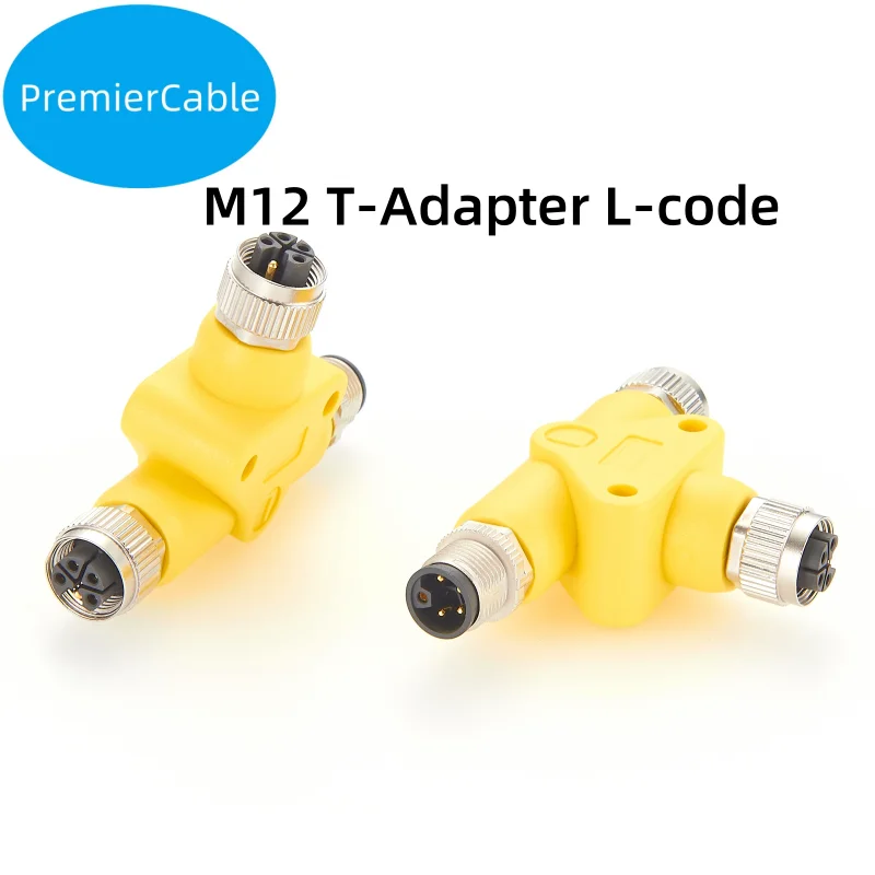 Acoplador T M12 L codificación distribución paralela Cables de extensión de energía campo cableado 5 pines 3 vías acoplador Sensor Circular Industrial