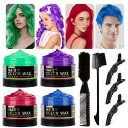 Temporary Hair Color Wax Kit for Men Women Kid Daily Party Cosplay DIY Washable Instant Hair Dye Cream Blue Purple Red Green