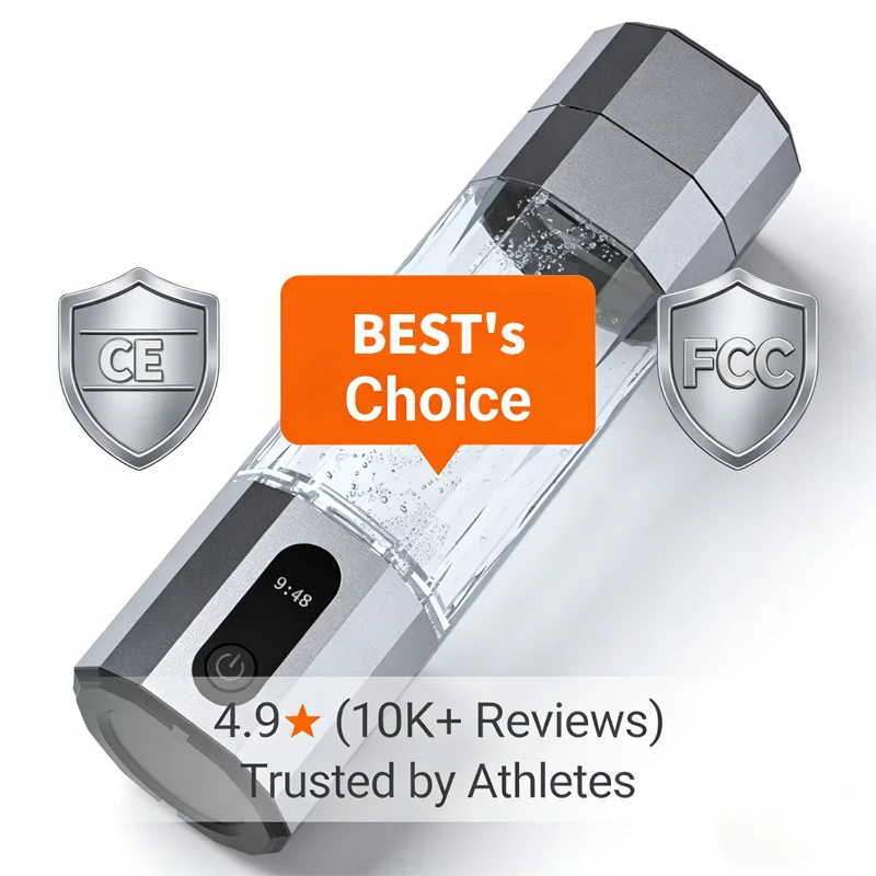 Hydrogen Water Bottle BPA Free Portable Intelligent 8000PPB  Proton Membrane USB and Battery Support for Households Outdoors