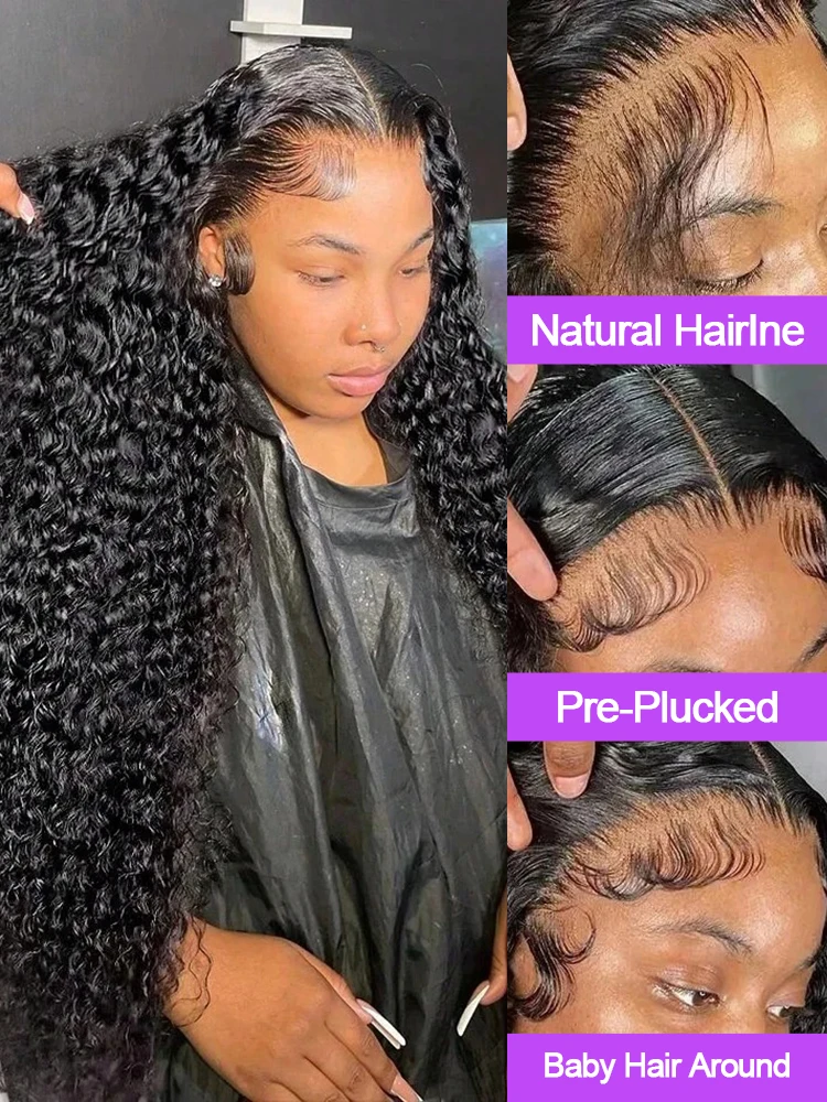 50 بوصة الباروكات مجعد موجة المياه العميقة الدانتيل الجبهة الباروكات 13x6 360 HD الدانتيل الجبهة باروكة من شعر طبيعي 13X4 غلويليس الباروكات خصلات الشعر المستعار البرازيلي