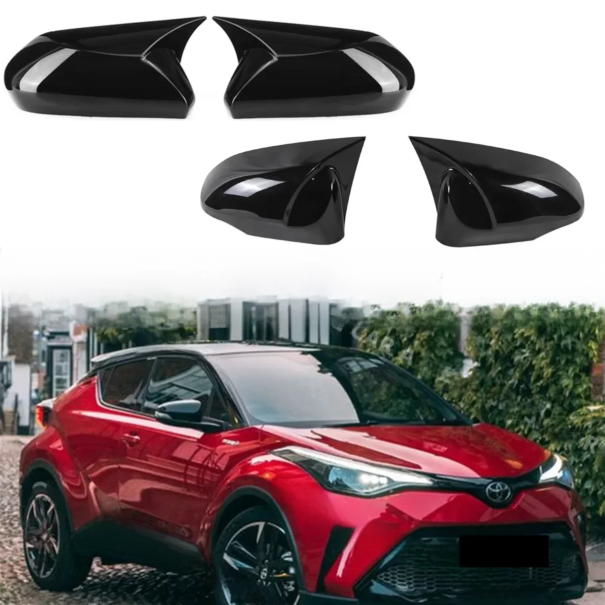 2X Osłony lusterek wstecznych do Toyoty CHR C HR C-HR 2017-2023 Akcesoria samochodowe Osłona lusterka wstecznego z widokiem z tyłu — zdjęcie 2