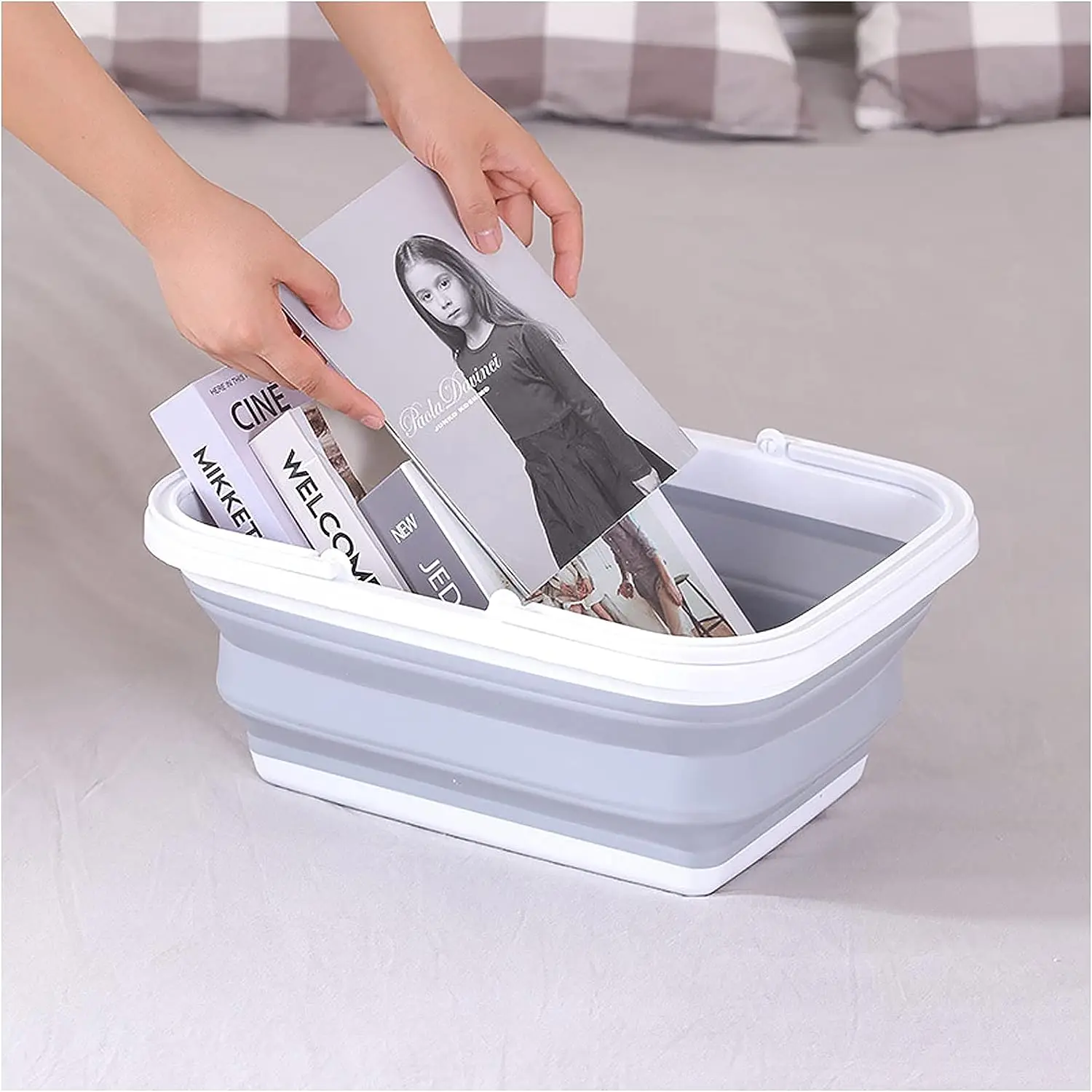 Foldable Wash Basin Camping Picnic Baskets Folding Laundry Basket Foldable Ice Bucket Collapsible Washing Up Bowl with Handles