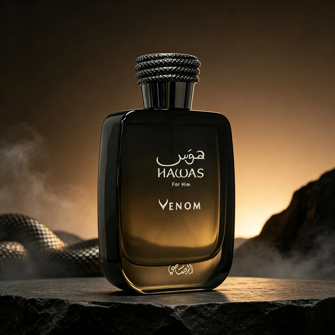 Rasasi Hawas Venom Eau de Parfum 100ml Men Perfume, Dark Alluring Oriental Woody Scent, Smoky‑Leather Long‑Lasting Men’s Cologne view 4