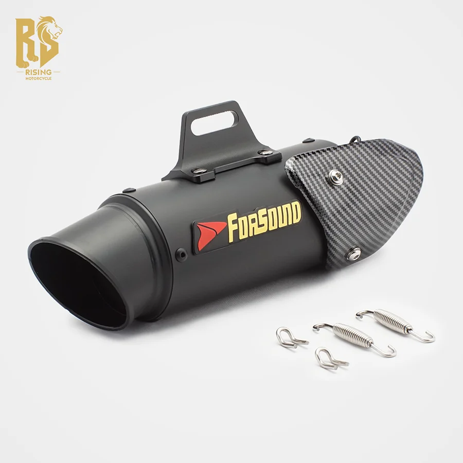 Motorcycle universal Exhaust Pipe Oblique Mouth with Plate Small Cannon (Laser Engraved) 51MM Caliber HONDA KAWASAKI SUZUKI YAMA