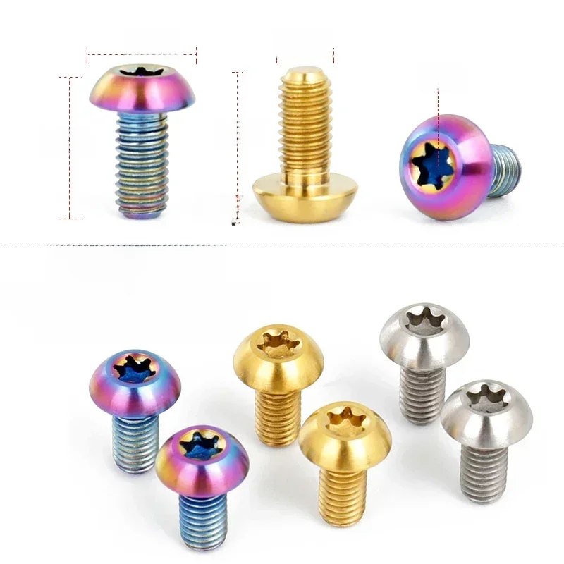 AliExpress DEEMOUNT 6Pcs Titanium Bike Disc Brake Rotor Screw M5x10mm T25 Torx Head Ultralight TC4 MTB Road Bike Fixing Bolts Cycling Parts