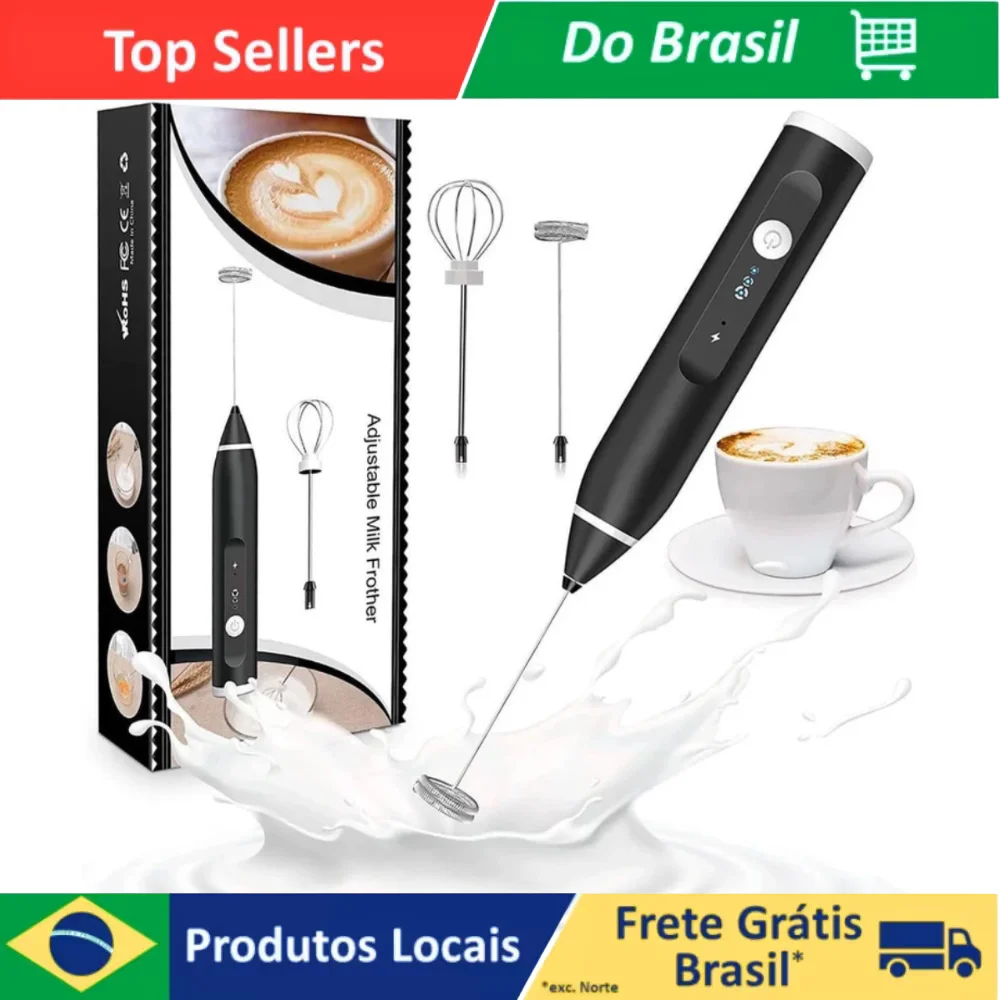 Mini Mixer Portátil Espumador de Bebidas e Café
