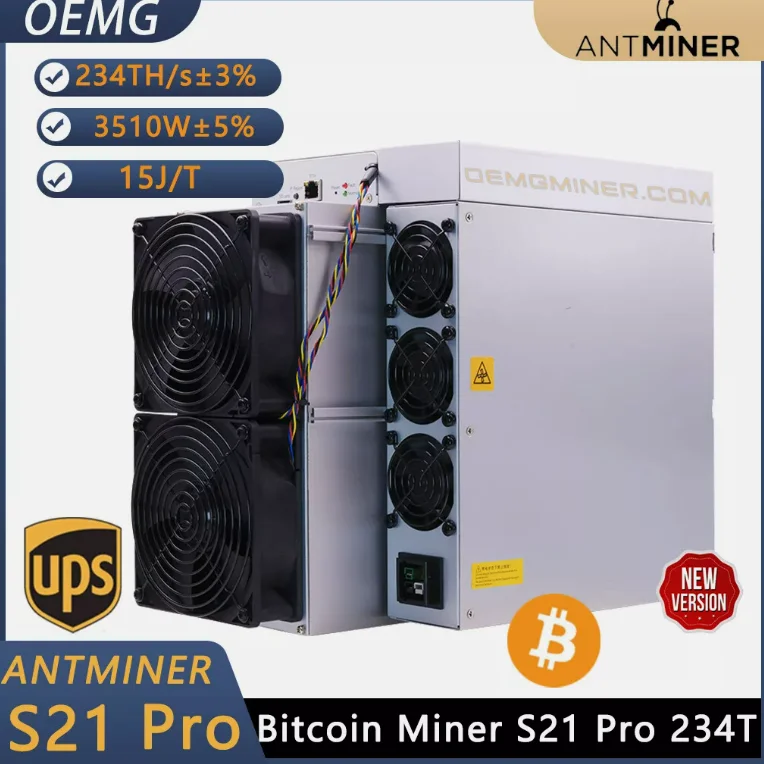 HKD Best Selling Brand NEW Bitmain Antminer S21 Pro 234T Bitcoin Miner with Power Cord