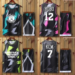 Print Men's Basketball Jersey Suits Personalized Custom Quick Dry Youth Male Professional Training Basketball Uniform Clothing